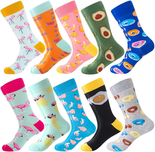 Funny Socks for Men & Women,Fun Socks,Crazy Colorful Cool Novelty Cute Dress Socks,Food Animal Space Socks