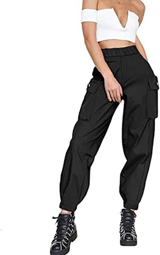 Classic-Fit Cargo Pants Women Relaxed Fit High Waist Cargo Joggers with Pockets for Women